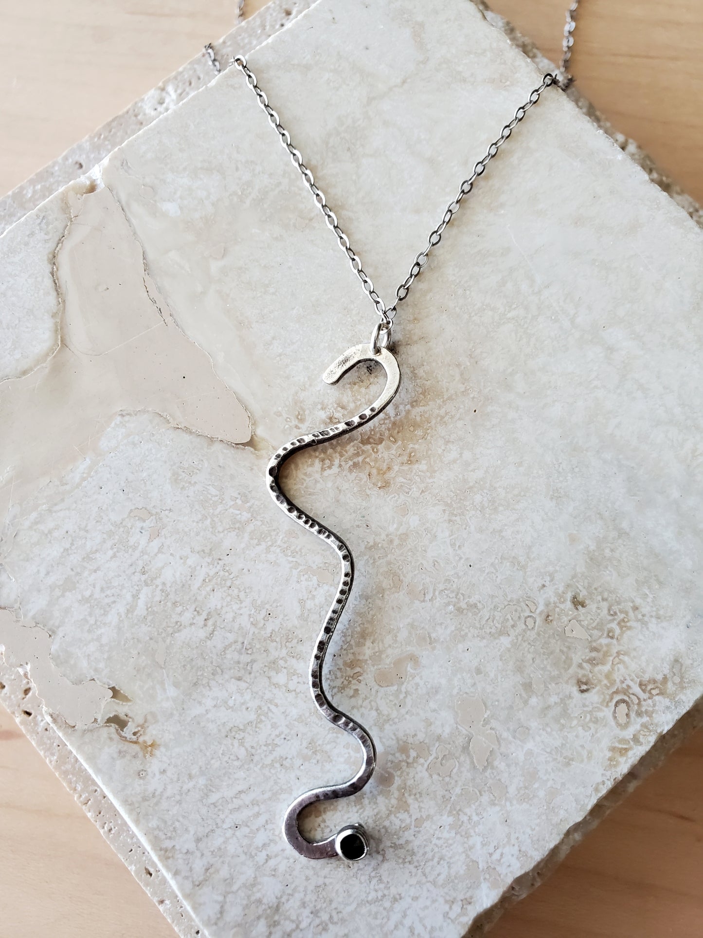 Snake Necklace with Onyx