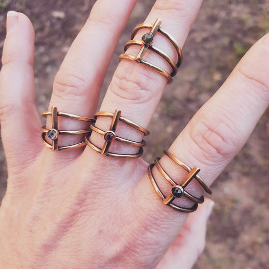 Ribcage Ring w/ Stone